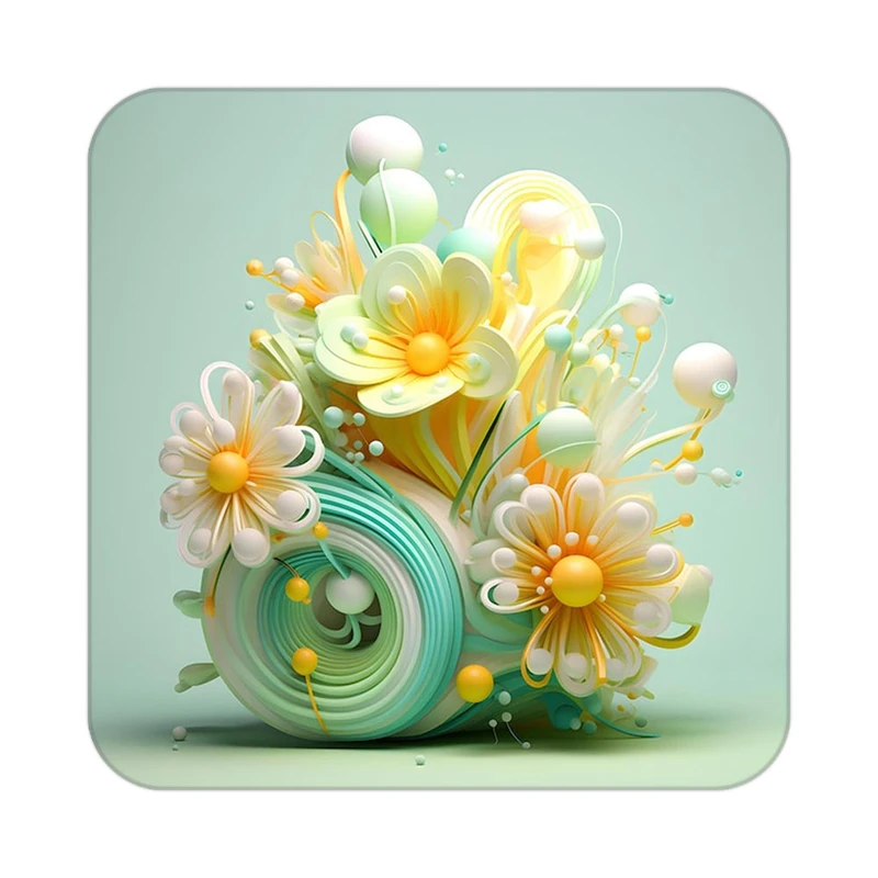 زیر لیوانی کاکتی طرح گل مدل mp19426