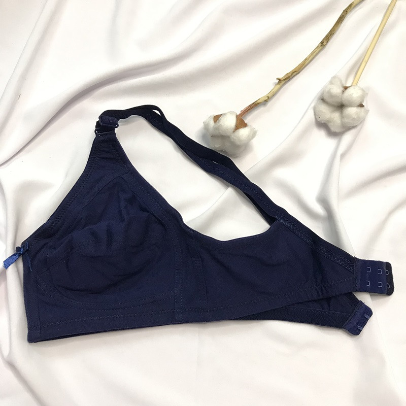 سوتین زنانه شارمین مدل نخی دور بسته رنگ سرمهای