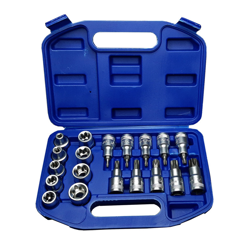 سری آچار بکس ستاره ای اسکای مدل 1971-ET سایز 1/2 اینچ مجموعه 19 عددی سری آچار بکس ستاره ای اسکای مدل 1971-ET سایز 1/2 اینچ مجموعه 19 عددی