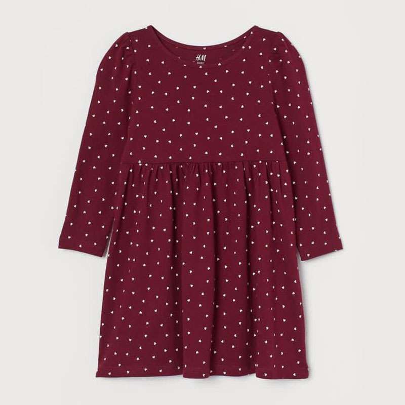 پیراهن دخترانه اچ اند ام مدل Pattern.Jersey-Hearts
