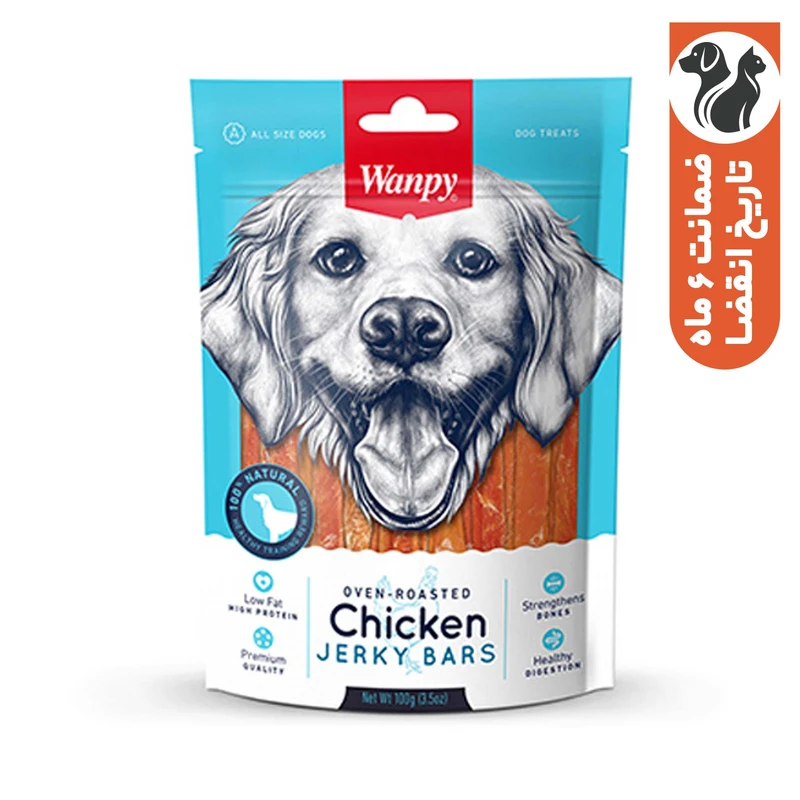 غذای تشویقی سگ ونپی مدل Chicken Jerky Bars وزن 100 گرم