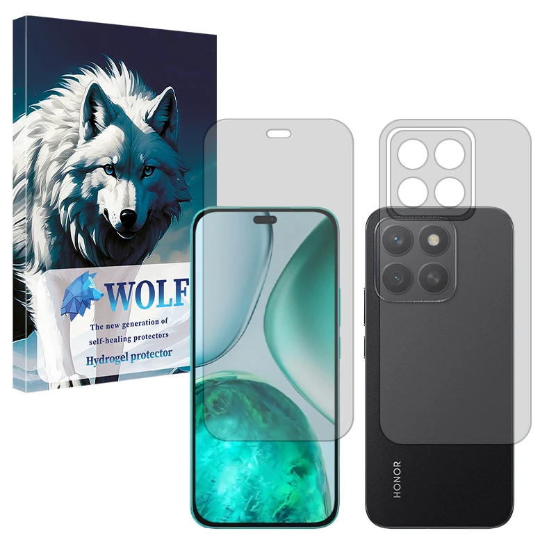 محافظ صفحه نمایش مات ولف مدل Tough مناسب برای گوشی موبایل آنر X8c به همراه محافظ پشت گوشی