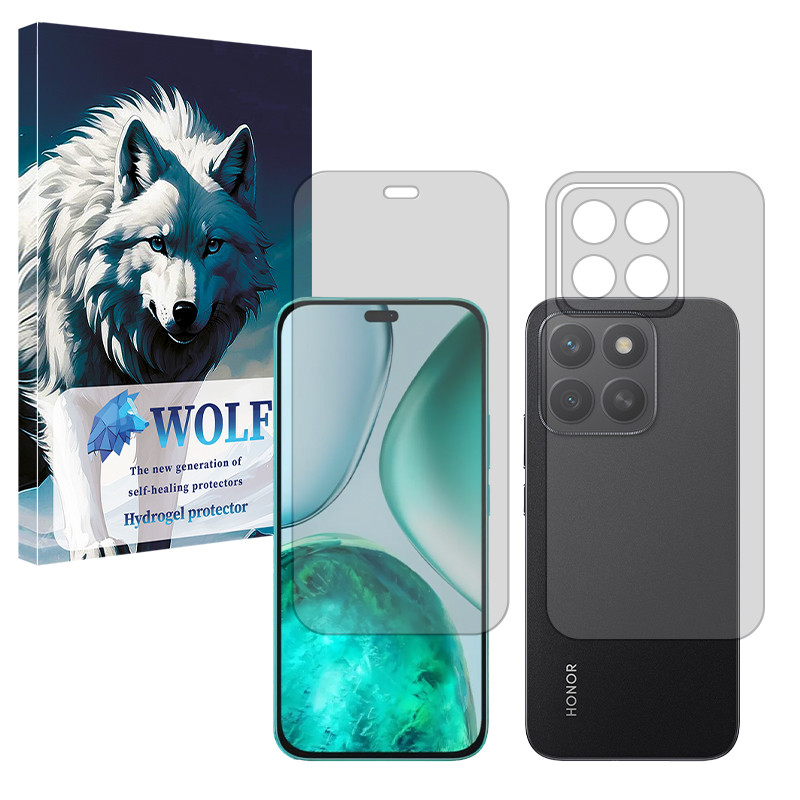 محافظ صفحه نمایش مات ولف مدل Tough مناسب برای گوشی موبایل آنر X8c به همراه محافظ پشت گوشی