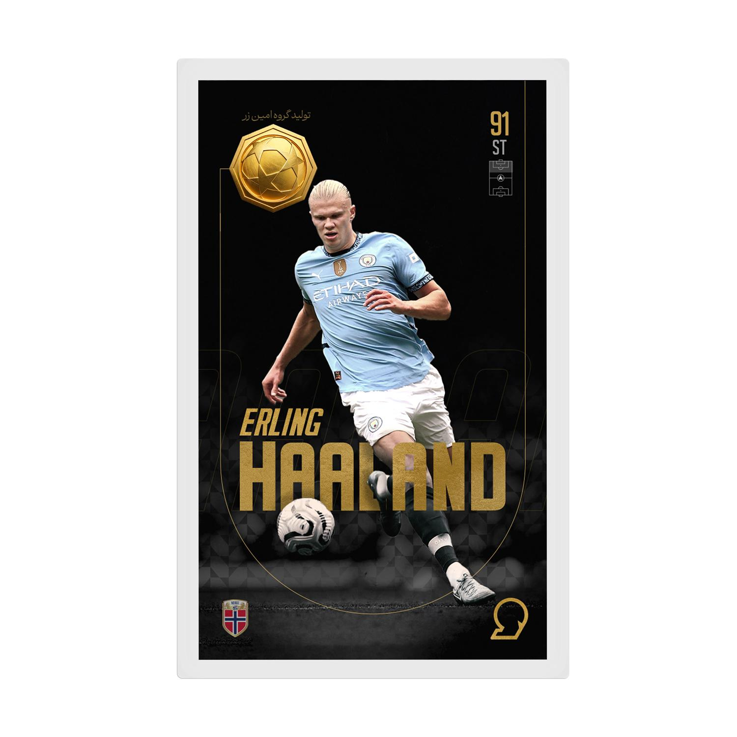 طلا گرمی 18 عیار مدوپد مدل HAALAND طرح فوتبالی 2025 کد SO10054
