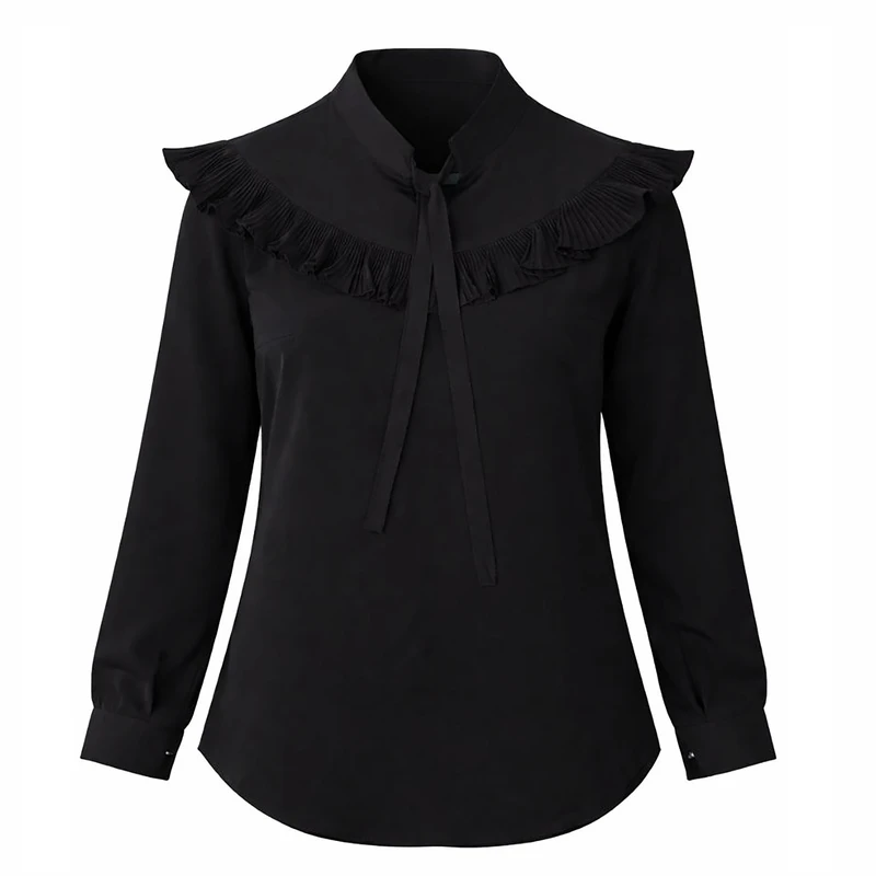 بلوز آستین بلند یقه کراواتی زنانه مدل چین m