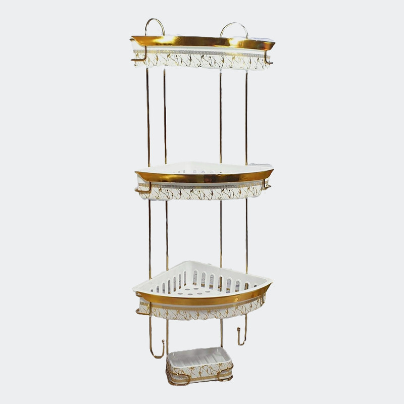 قفسه حمام مدل سه طبقه طرح ماربل