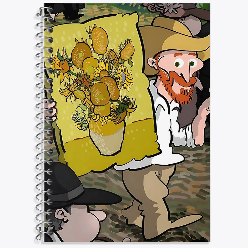 دفتر لغت 50 برگ خندالو طرح ونسان ونگوگ کد F5075