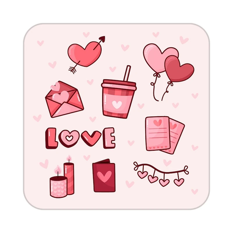 زیر لیوانی کاکتی طرح عاشقانه مدل mp37248