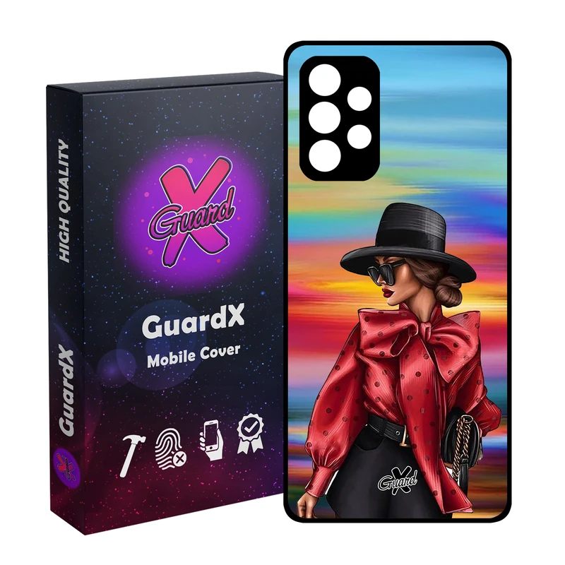 کاور گارد ایکس طرح Girl مدل Glass10086 مناسب برای گوشی موبایل سامسونگ Galaxy A52