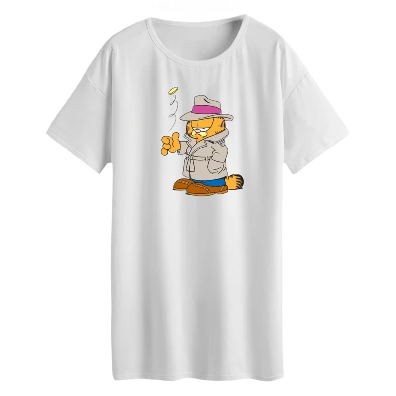 تی شرت لانگ زنانه مدل گارفیلد کارآگاه