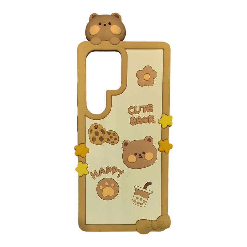کاور طرح CUTE BEAR طرح خرس بیسکویتی مناسب برای گوشی موبایل سامسونگ Galaxy S25 ULTRA