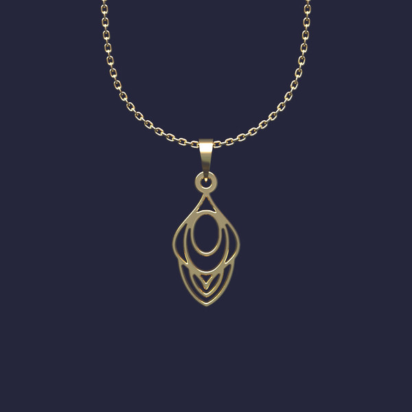 گردنبند طلا 18 عیار زنانه مدوپد مدل هندسی کد KK2-1-1024