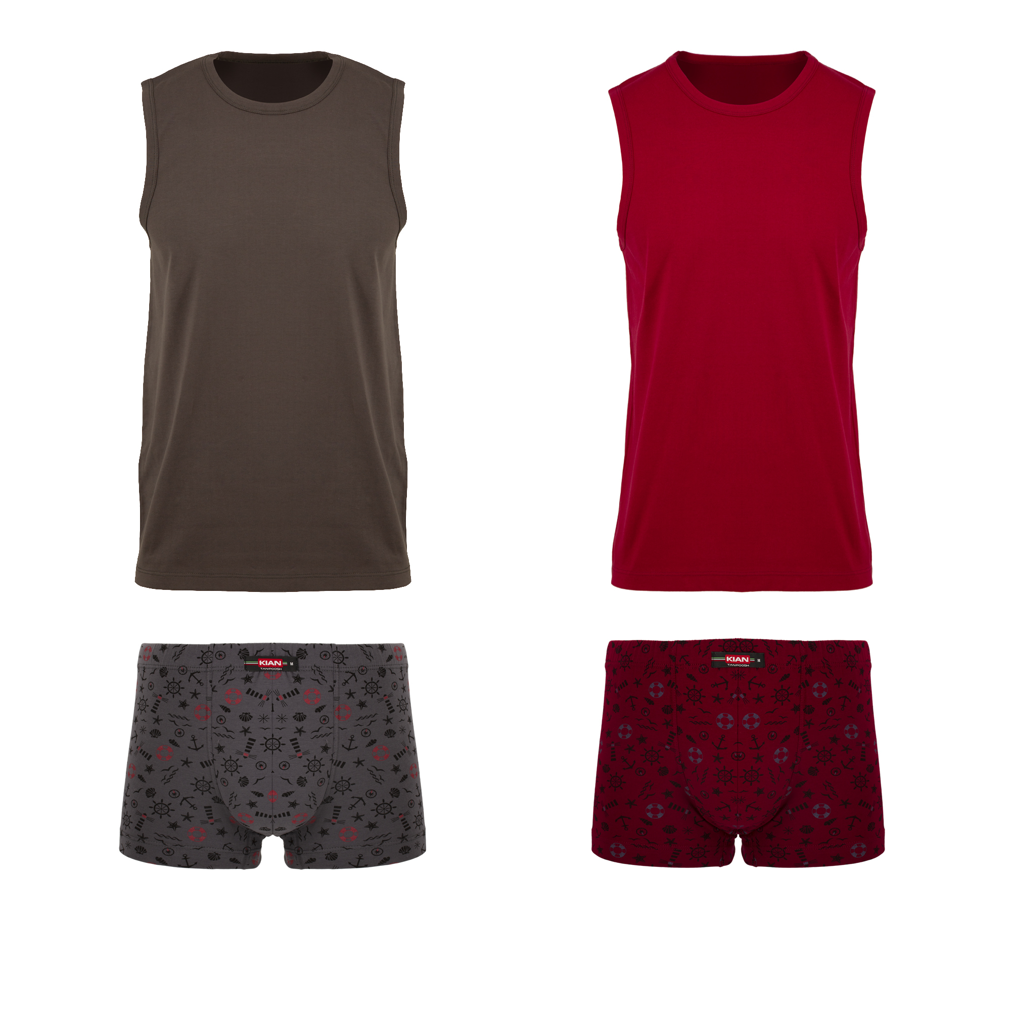 ست شورت و زیرپوش مردانه کیان تن پوش مدل 112697 مجموعه 2 عددی 