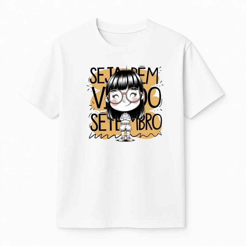 تی‌شرت آستین کوتاه دخترانه مدل عینکی کد v7