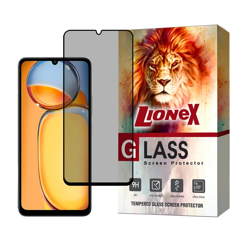محافظ صفحه نمایش حریم شخصی لایونکس مدل PRIVFULLL مناسب برای گوشی موبایل شیائومی Redmi 13C 4G / Redmi 13C 5G / Redmi 13R / Poco C65 / سامسونگ Galaxy A05 / Galaxy A05s / ریلمی C51 / C53