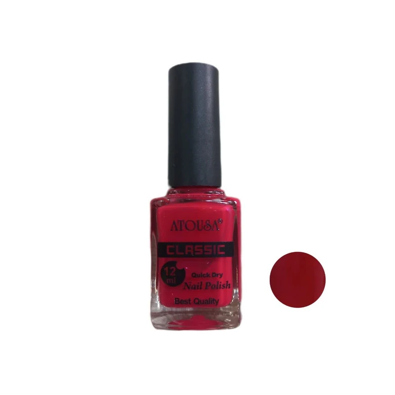 لاک براق ناخن آتوسا مدل کلاسیک  شماره ۱۱۷ رنگ سرخ آبی تیره