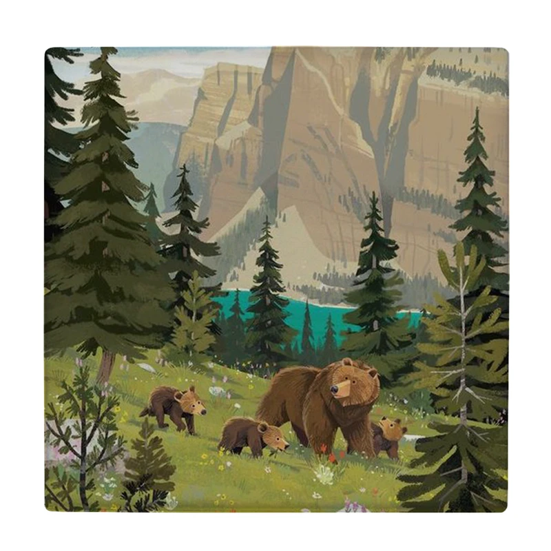  زیر لیوانی طرح خرس و مادر و منظره کوهستان کد    3612038_1485
