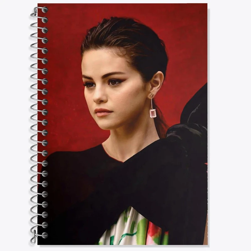 دفتر زبان 50 برگ خندالو مدل دو خط طرح سلنا گومز Selena Gomez کد 19198