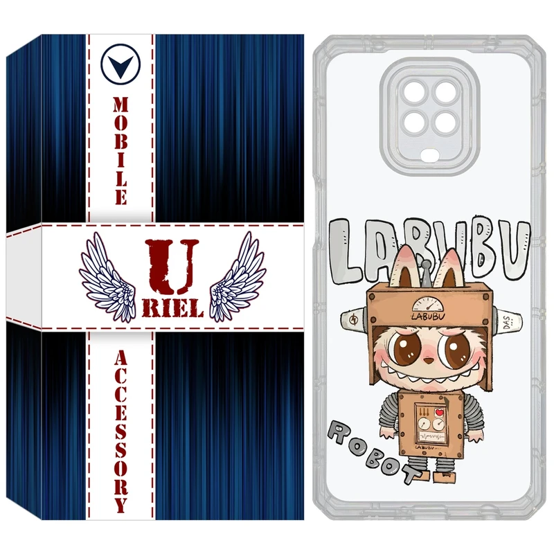کاور یوریل قاب مدل Clear کد 121 طرح لبوبو Labubu مناسب برای گوشی موبایل شیائومی Redmi Note 9S / Note 9 Pro / Note 9 Pro Max