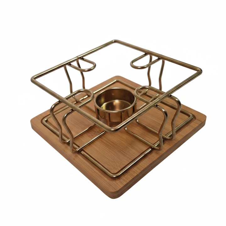 جاشمعی مدل بامبو پایه دار مناسب برای شمع وارمر