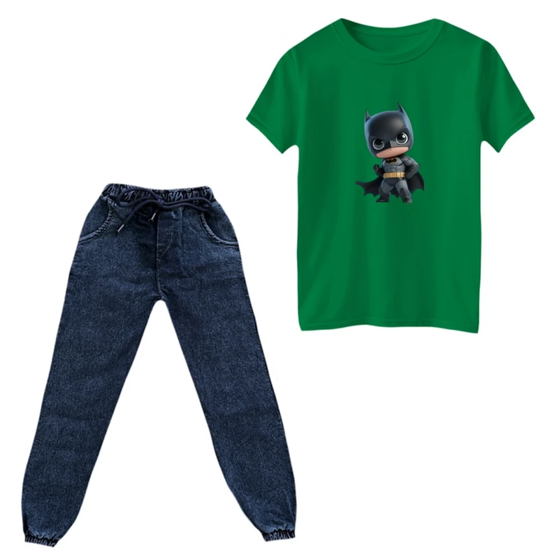 ست تی‌شرت و شلوار پسرانه مدل بتمن کد01