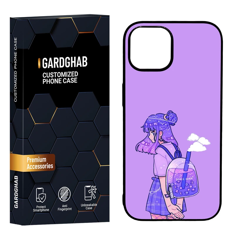 کاور گارد قاب مدل دور ژله ای پشت گلس دخترانه مناسب برای گوشی موبایل اپل iPhone 15 