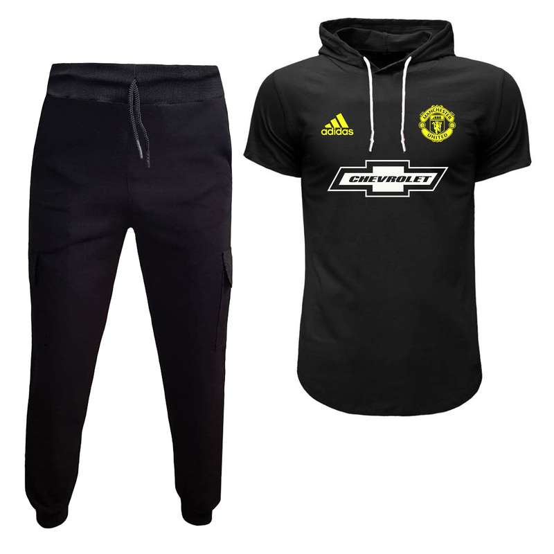 ست تی شرت کلاهدار و شلوار مردانه مدل منچستریونایتد B6705