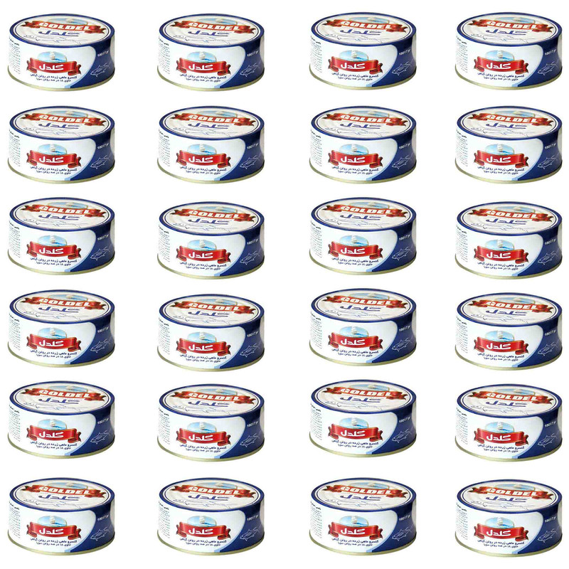 کنسرو ماهی تن در روغن گیاهی گلدل - 180 گرم بسته 24 عددی