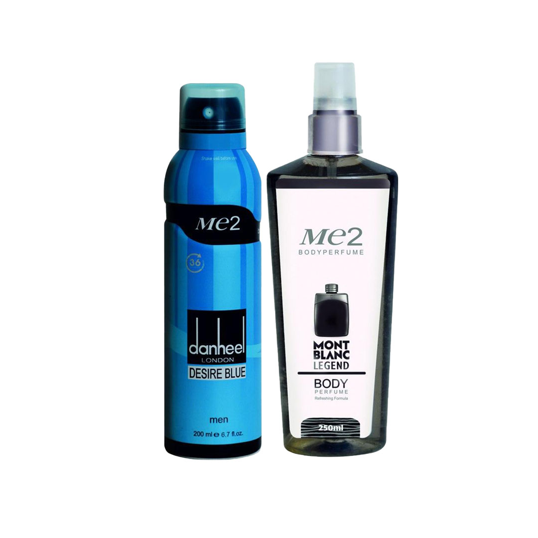 اسپری بدن مردانه می تو مدل دانهیل آبی حجم 200 میلی لیتر به همراه بادی اسپلش مردانه می تو مدل مون بلان حجم 250 میلی لیتر 