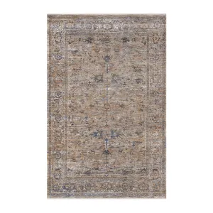 فرش ماشینی1200 شانه بهشتی زمینه طوسی حاشیه نقره ای مدل یونیک کد 8557