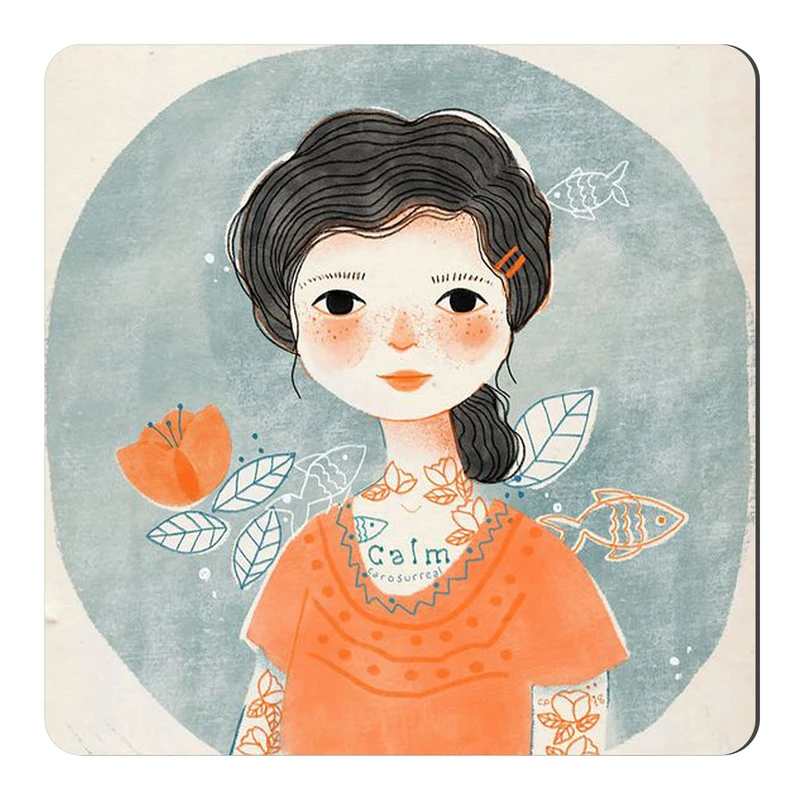 	 مگنت طرح دختر و پاییز و ماهی کد wmg2429