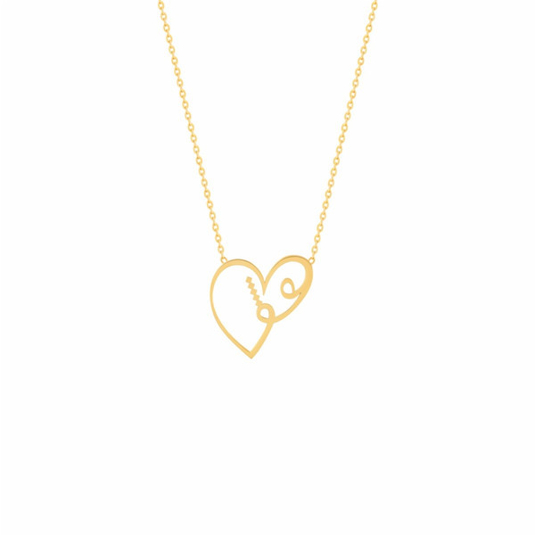 گردنبند طلا 18 عیار زنانه مدل قلب و عشق