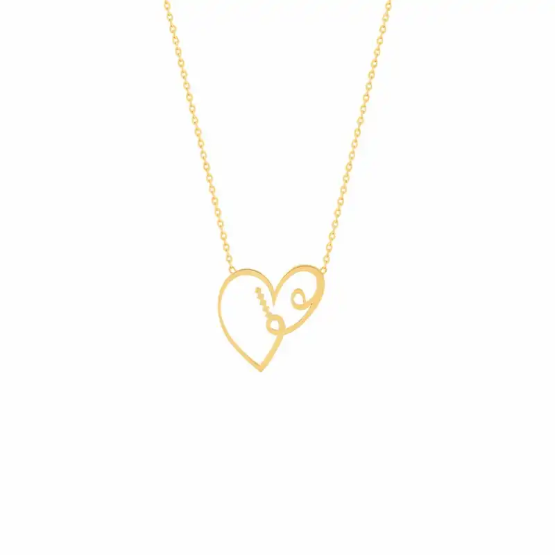 گردنبند طلا 18 عیار زنانه مدل قلب و عشق