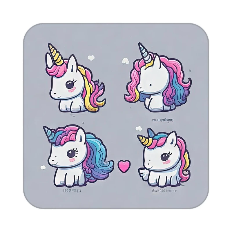 زیر لیوانی کاکتی طرح اسب تک شاخ و یونیکورن مدل mp30578