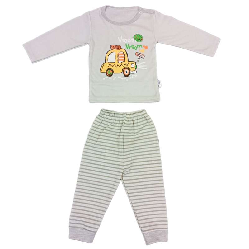 ست تی شرت و شلوار نوزادی مدل car 55