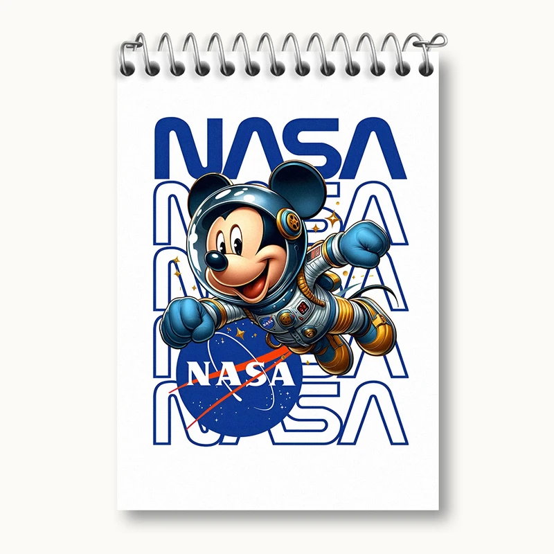 دفتر یادداشت 50 برگ خندالو طرح میکی موس فضانورد کد N4900