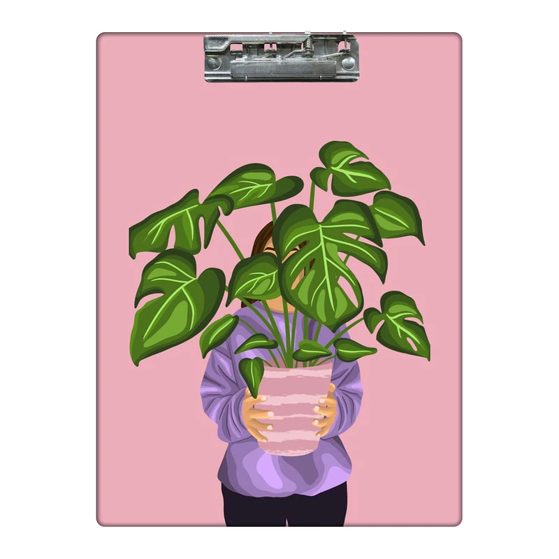 تخته شاسی طرح دختر و گلدان برگ انجیری کد  6141763 سایز A4