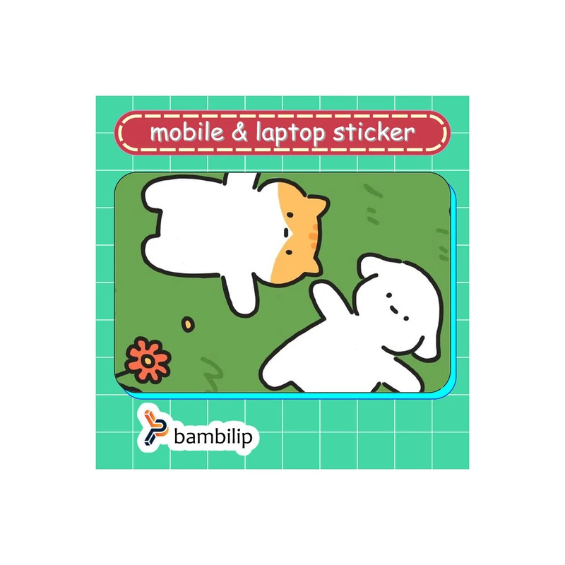 استیکر بامبیلیپ مدل کارت عابر طرح گربه و ببعی در چمن کد 5329088