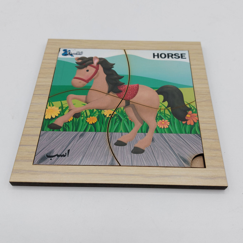 پازل 4 تکه مدل P4-054 طرح حیوان اسب