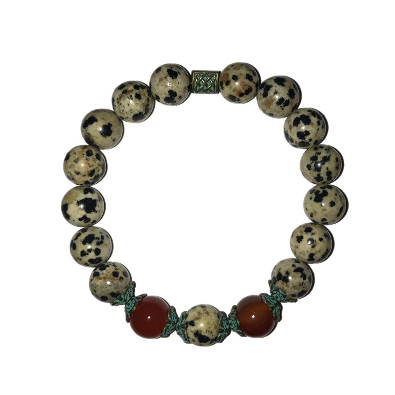 دستبند زنانه مدل سنگ دالماتیان کد S-145