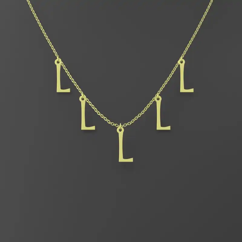 گردنبند طلا 18 عیار زنانه مدوپد مدل حرف L کد RNA17132