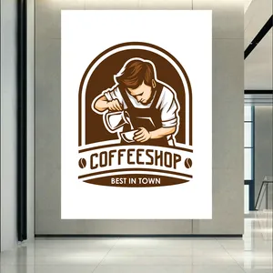 تابلو بوم طرح مخمل کافی شاپ مدل باریستا کد AR303778
