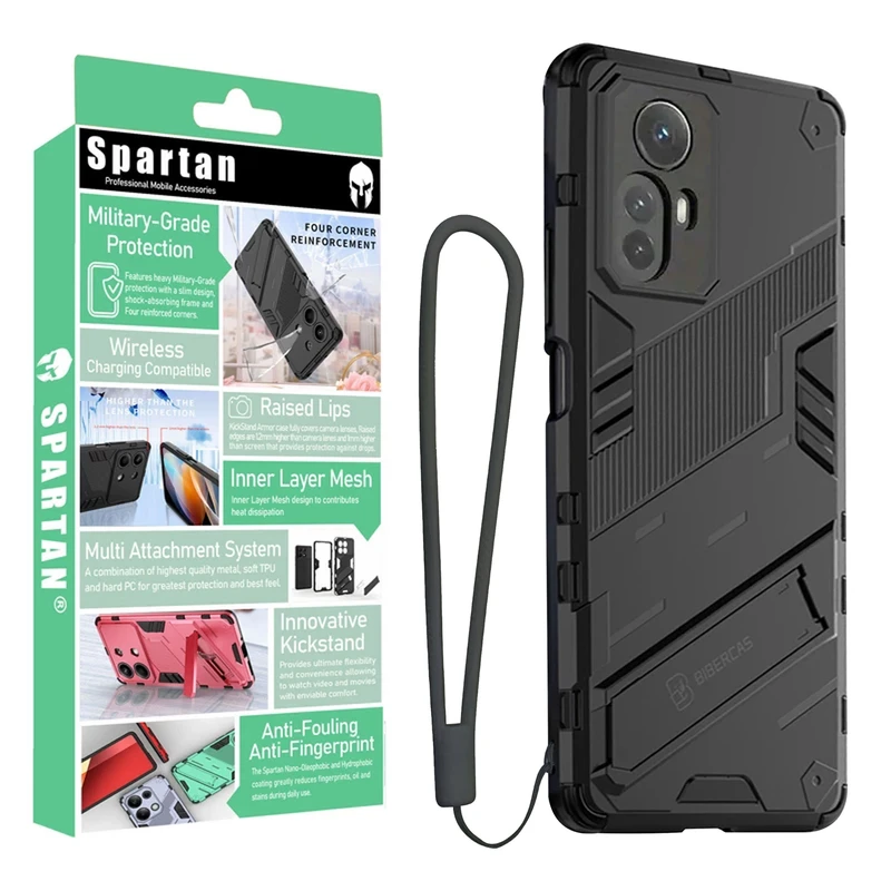 کاور اسپارتان مدل Bibercas Strap مناسب برای گوشی موبایل شیائومی Redmi Note 12S به همراه بندآویز