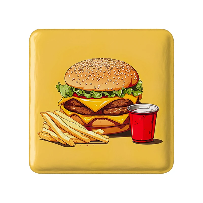 پیکسل خندالو طرح فست فود (Fast Food) مدل مربعی کد 36574