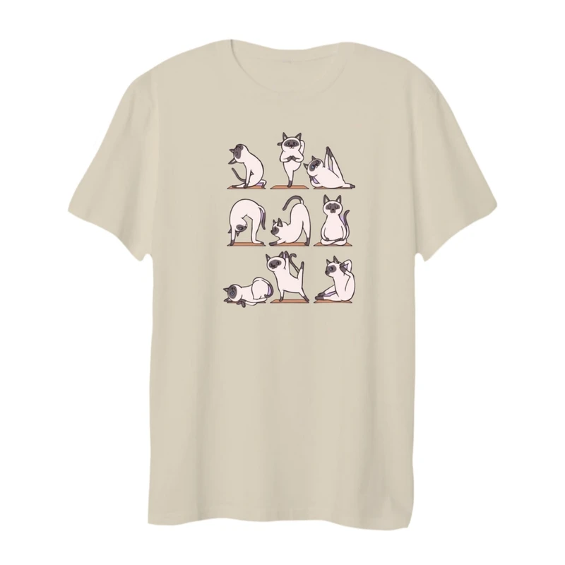 تی شرت لانگ آستین کوتاه زنانه مدل یوگا گربه