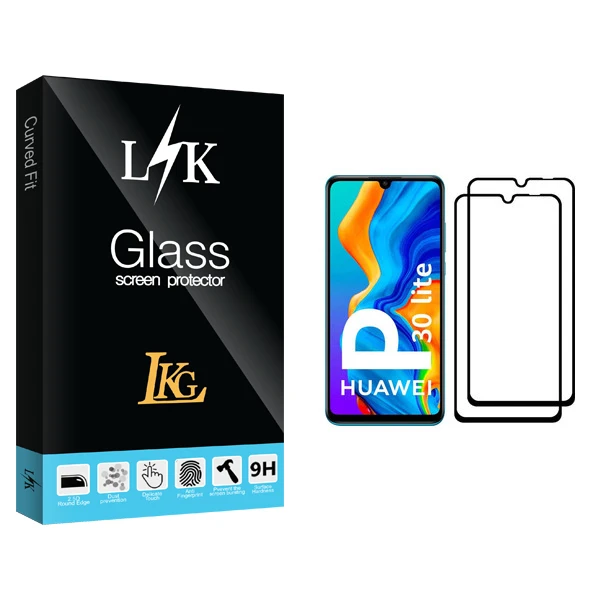 محافظ صفحه نمایش ال کا جی مدل LK Glass مناسب برای گوشی موبایل هوآوی P30 lite بسته دو عددی