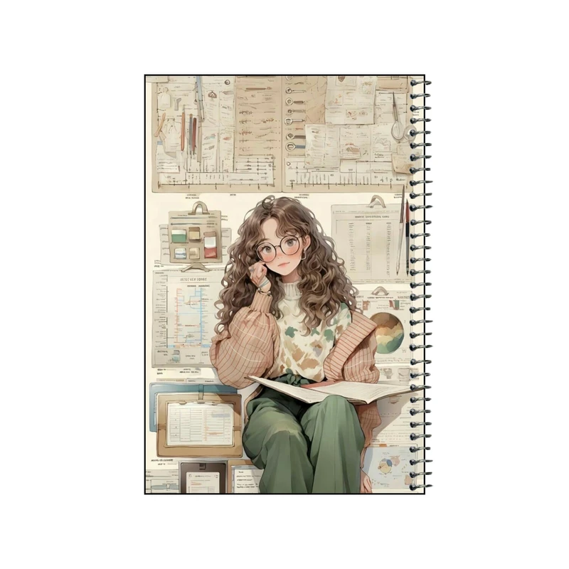 دفتر نقاشی 50 برگ سیمی مدل دخترک کد v13