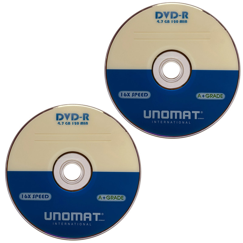 دی وی دی خام یونومات مدل DVD - R بسته 2 عددی