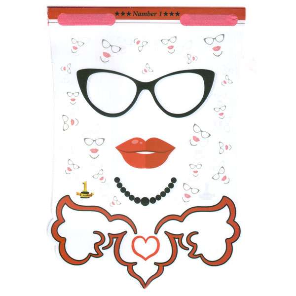 ریسه تزیینی مدل عینک و لب بسته 12 عددی