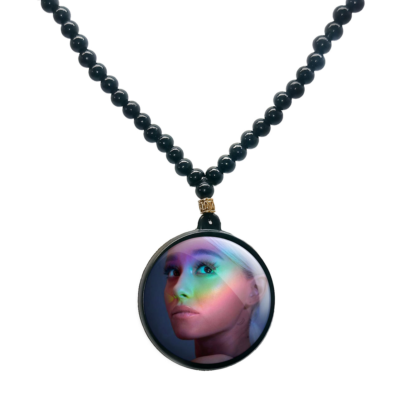 گردنبند پرمانه طرح آریانا گرانده کد pmd.497 مدل دو طرفه